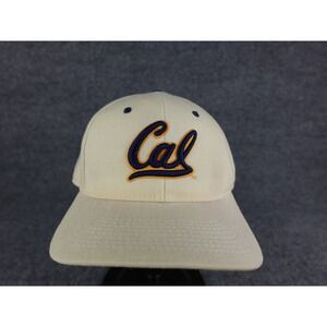 Zephyr CAL Bears Baseball Cap Cream Blue Orange Logo Adjustable Cotton Wool